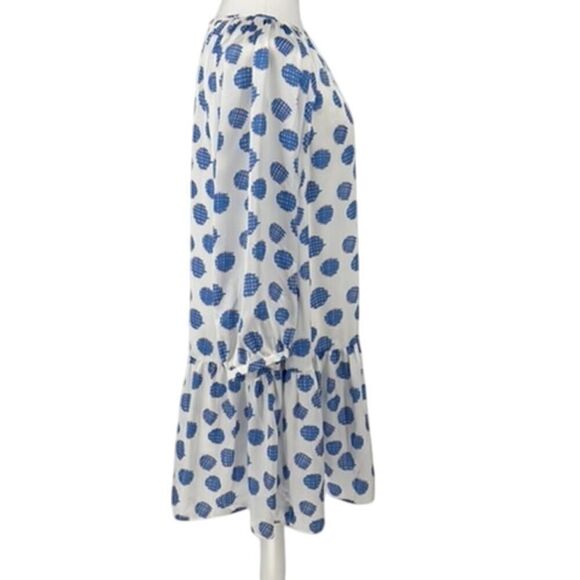 🎨 NWT Emily McCarthy Blue Polka Dot Long Sleeve Dress - Size S- gorgeous 🎨 - Picture 7 of 14